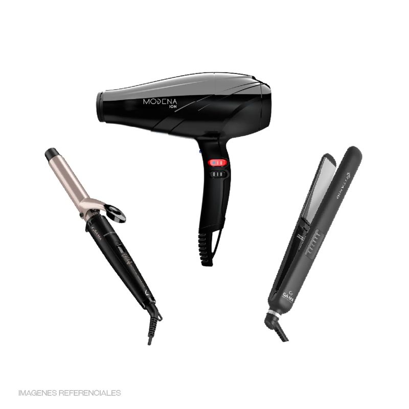 GAMA - Tricombo Secadora + Rizador Chia 220v + Plancha Cp14 Digital 4d