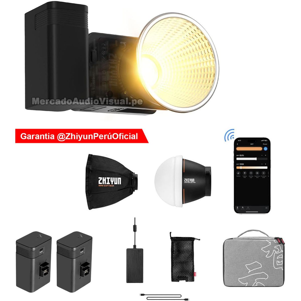 ZHIYUN - ZHIYUN Molus X60 PRO BiColor - Luz Led de Estudio Fotografico y Video