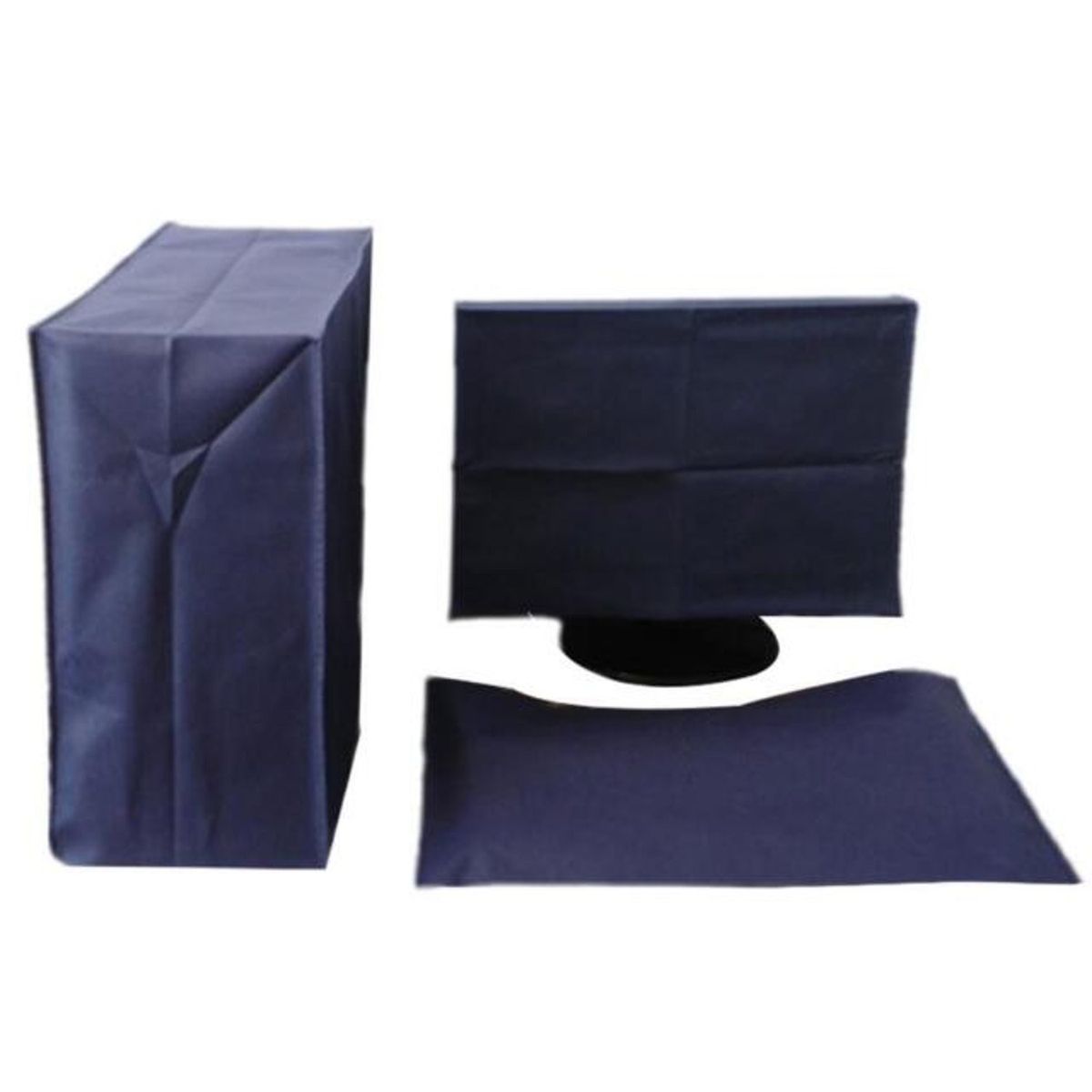 GENERICO - JUEGO DE FUNDAS PARA PC TEXTIL COLOR NEGRO MONITOR 22 PULGADAS