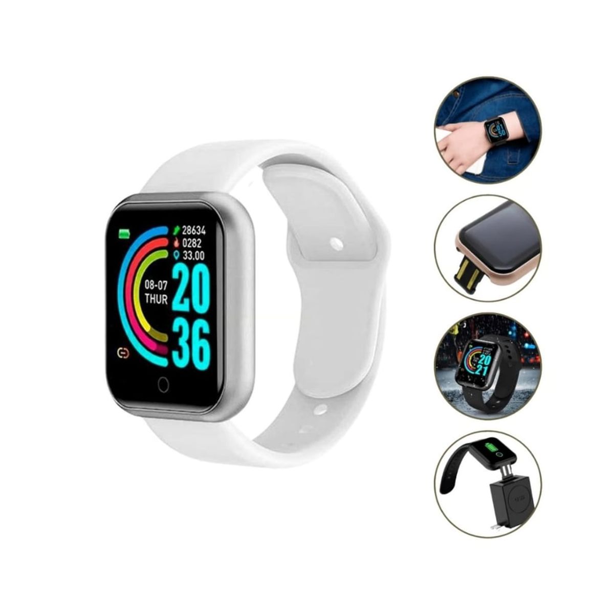 GENERICO - Reloj Inteligente Smartwatch Fit D20 Blanco