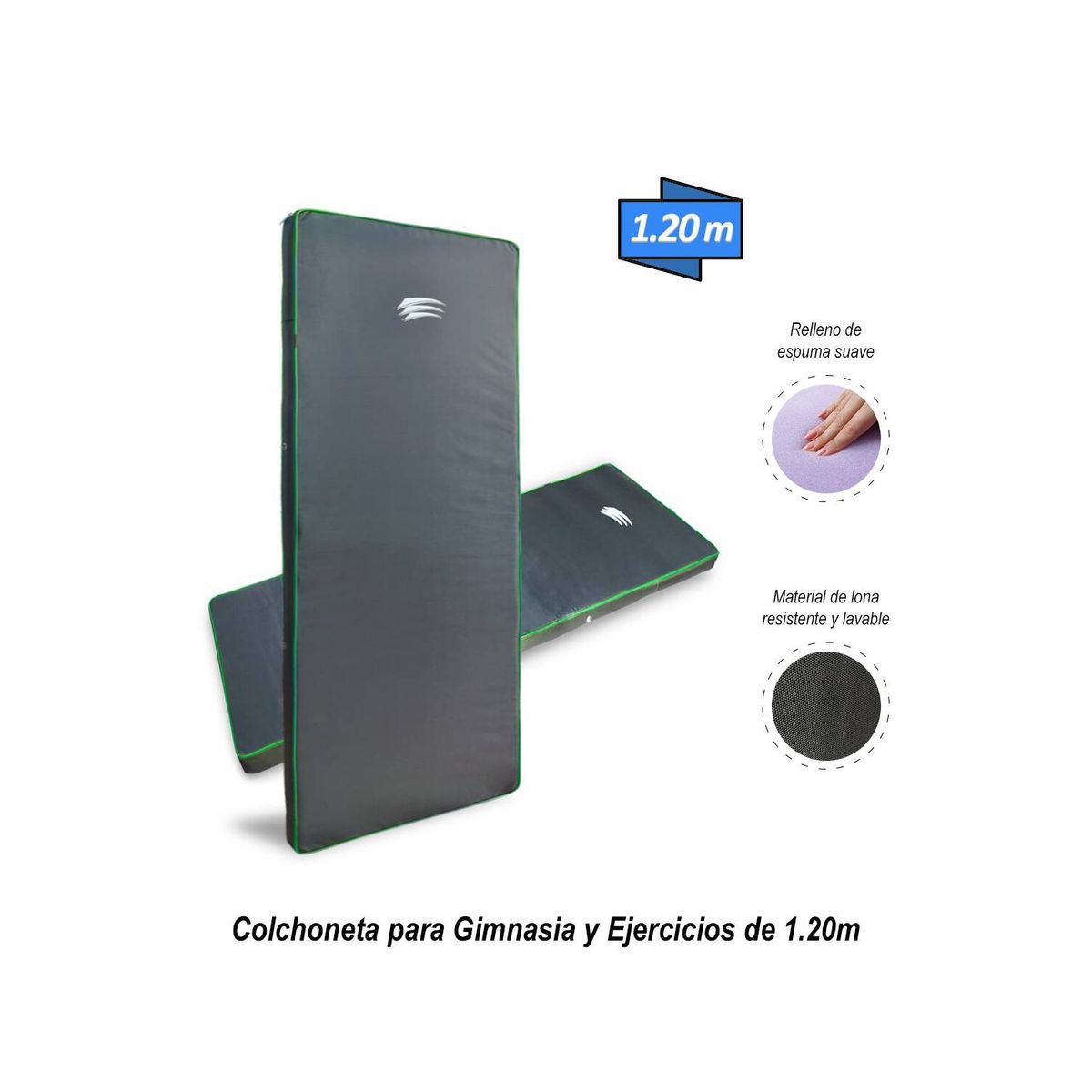 GENERICO - Colchoneta para Gimnasia y Ejercicios de 120cm