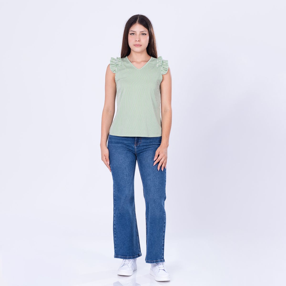 MOCALY - Blusa Casual Mujer Manga Volante