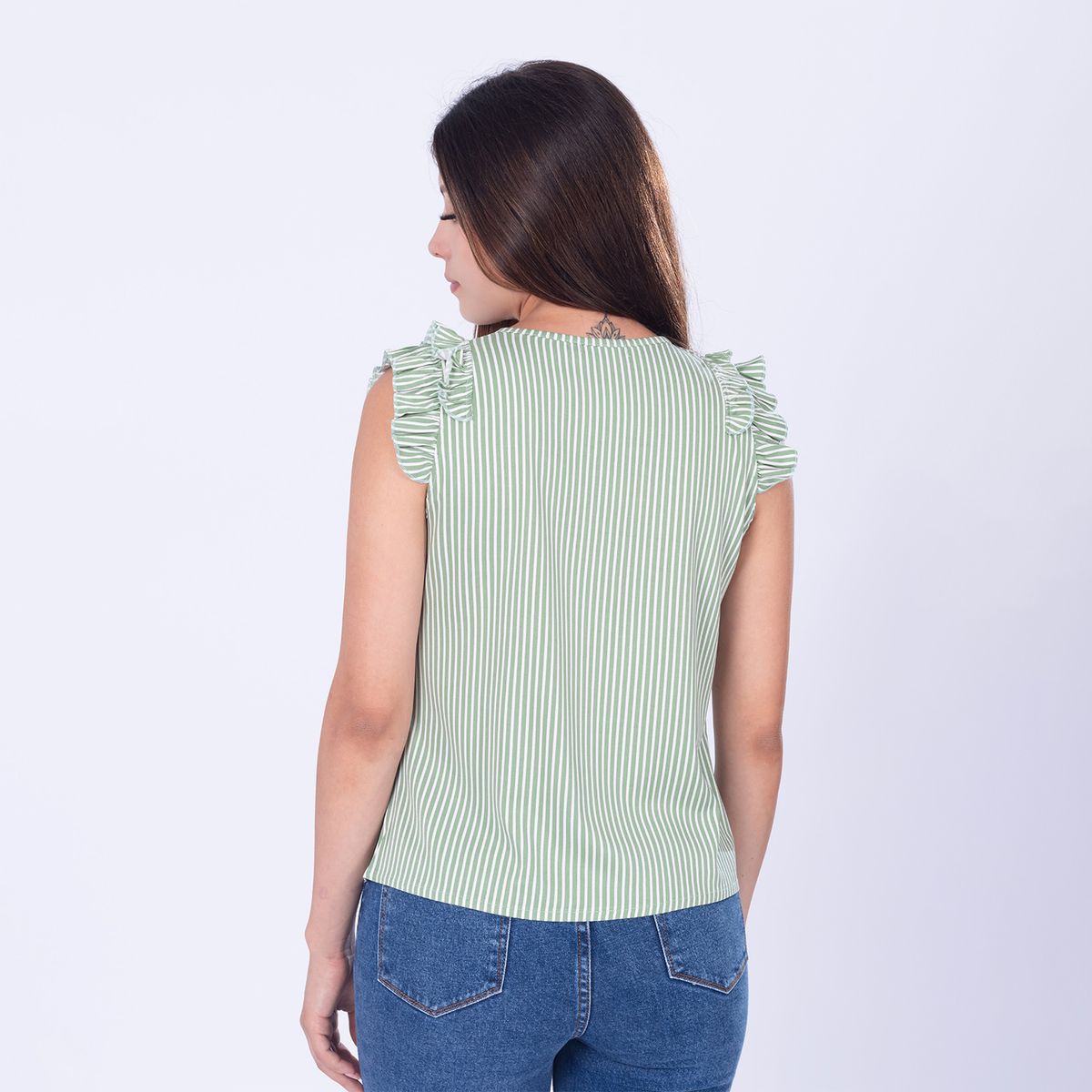 MOCALY - Blusa Casual Mujer Manga Volante