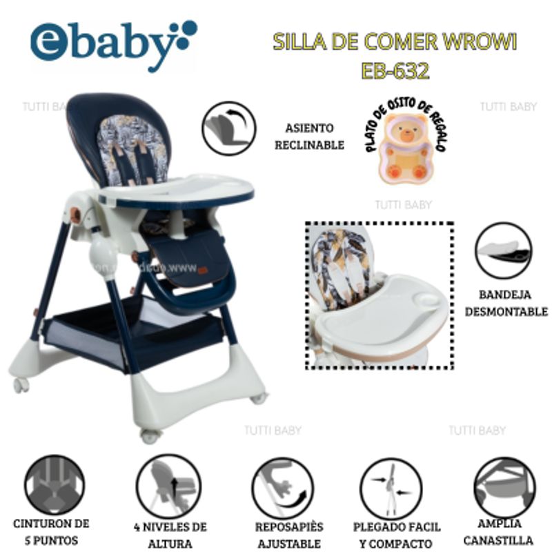 EBABY - SILLA DE COMER GRADUABLE WROWI - AZUL