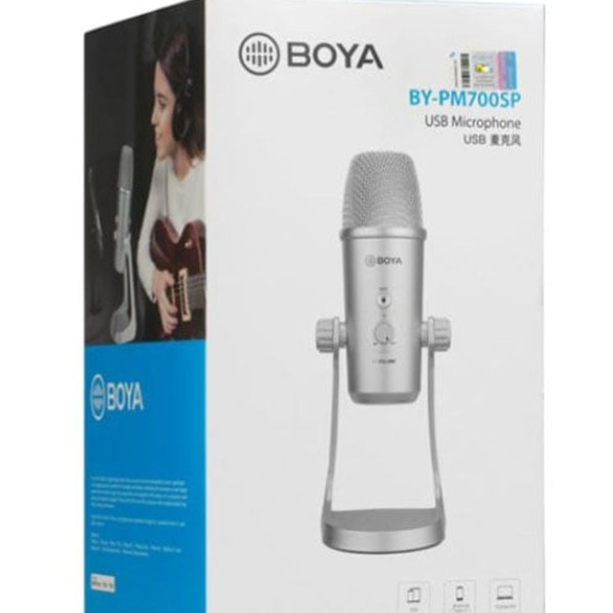 BOYA - BOYA BY-PM700SP - Micrófono de mesa PodCast para SmartPhone y laptops