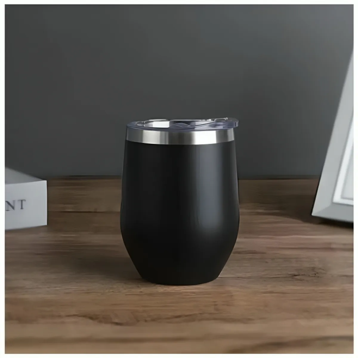 GENERICO - Vaso Térmico Mug Color Mate Black de Acero Inoxidable 350 ml