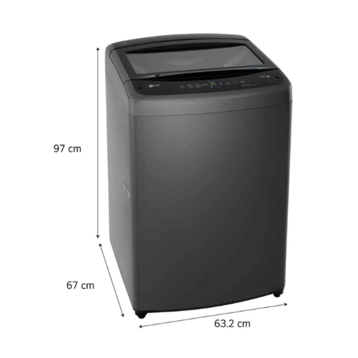 LG - Lavadora LG Carga Superior WT16BVTB Negro Claro 16 kg TurboDrum