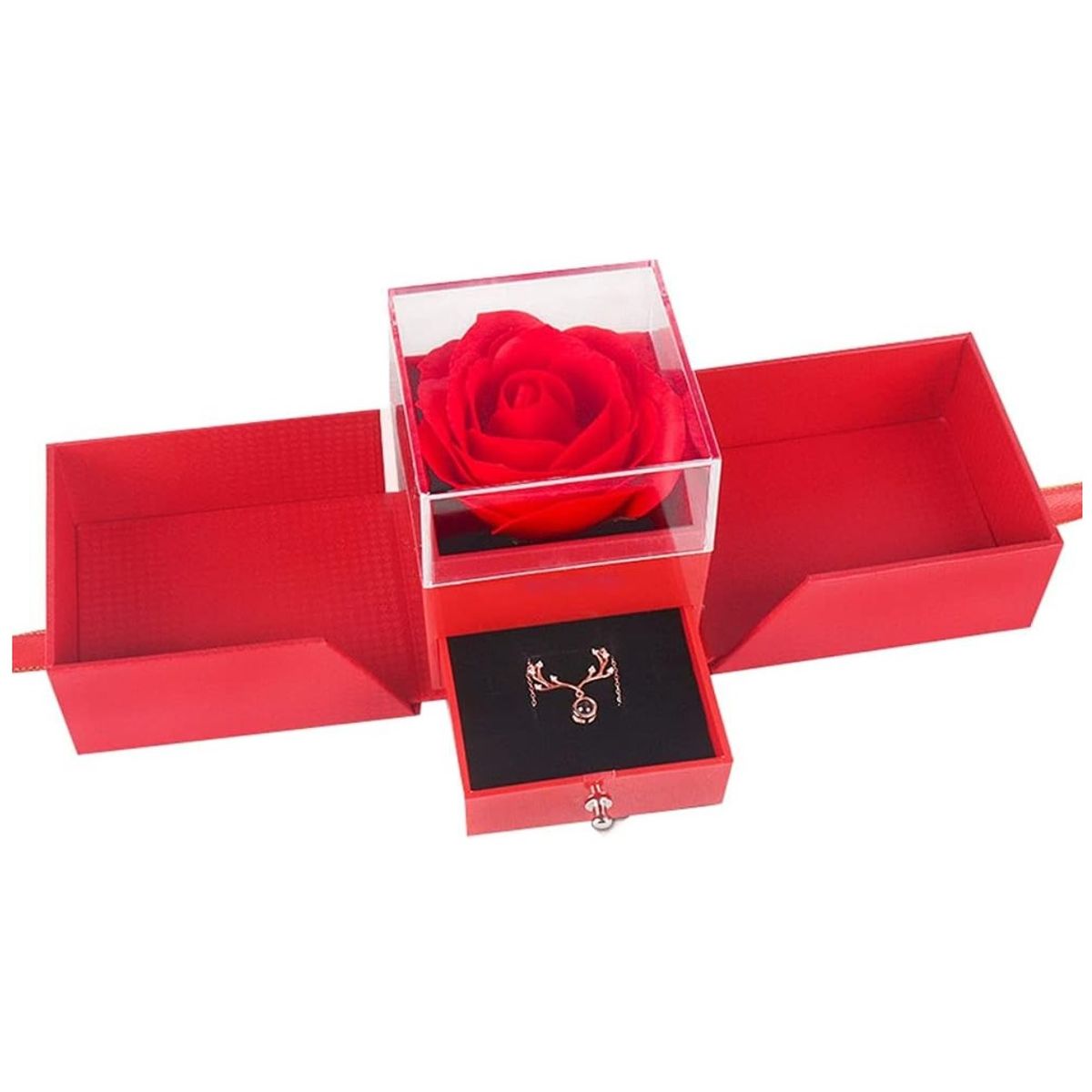 GENERICO - Caja de Joyero con Rosa Eterna