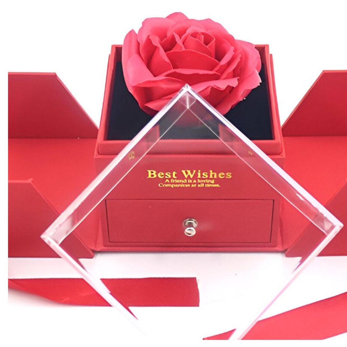 GENERICO - Caja de Joyero con Rosa Eterna