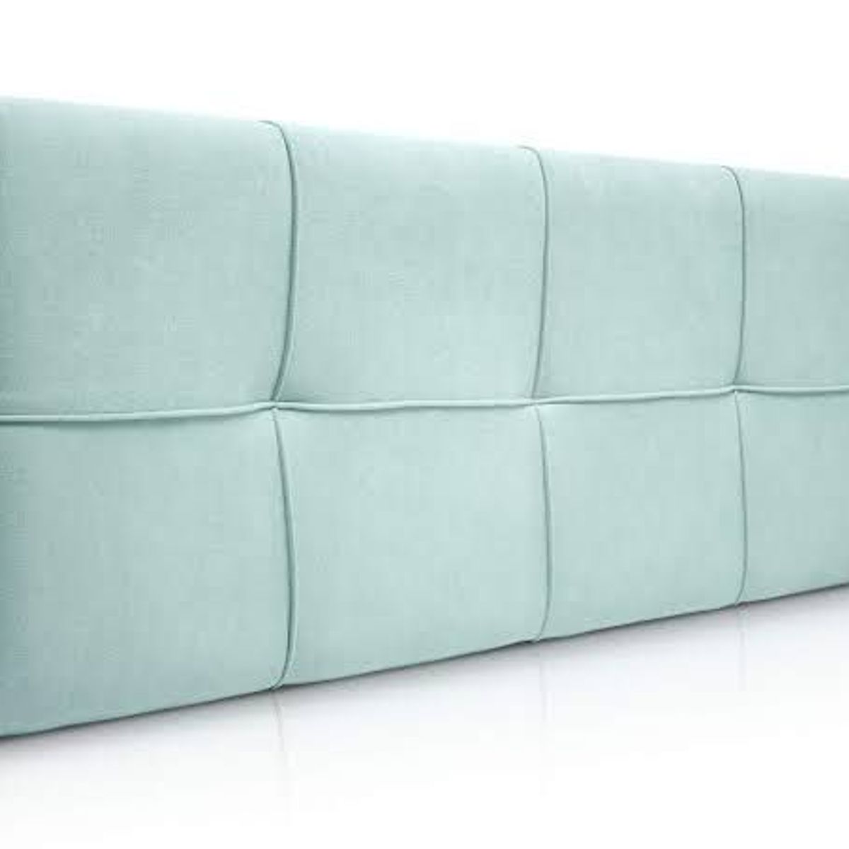 GENERICO - Cabecera Velvet 2 Plazas Cuadros - Verde Aqua