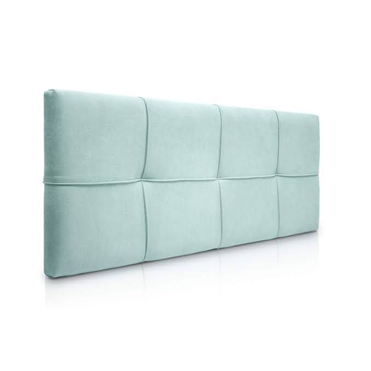 GENERICO - Cabecera Velvet 2 Plazas Cuadros - Verde Aqua