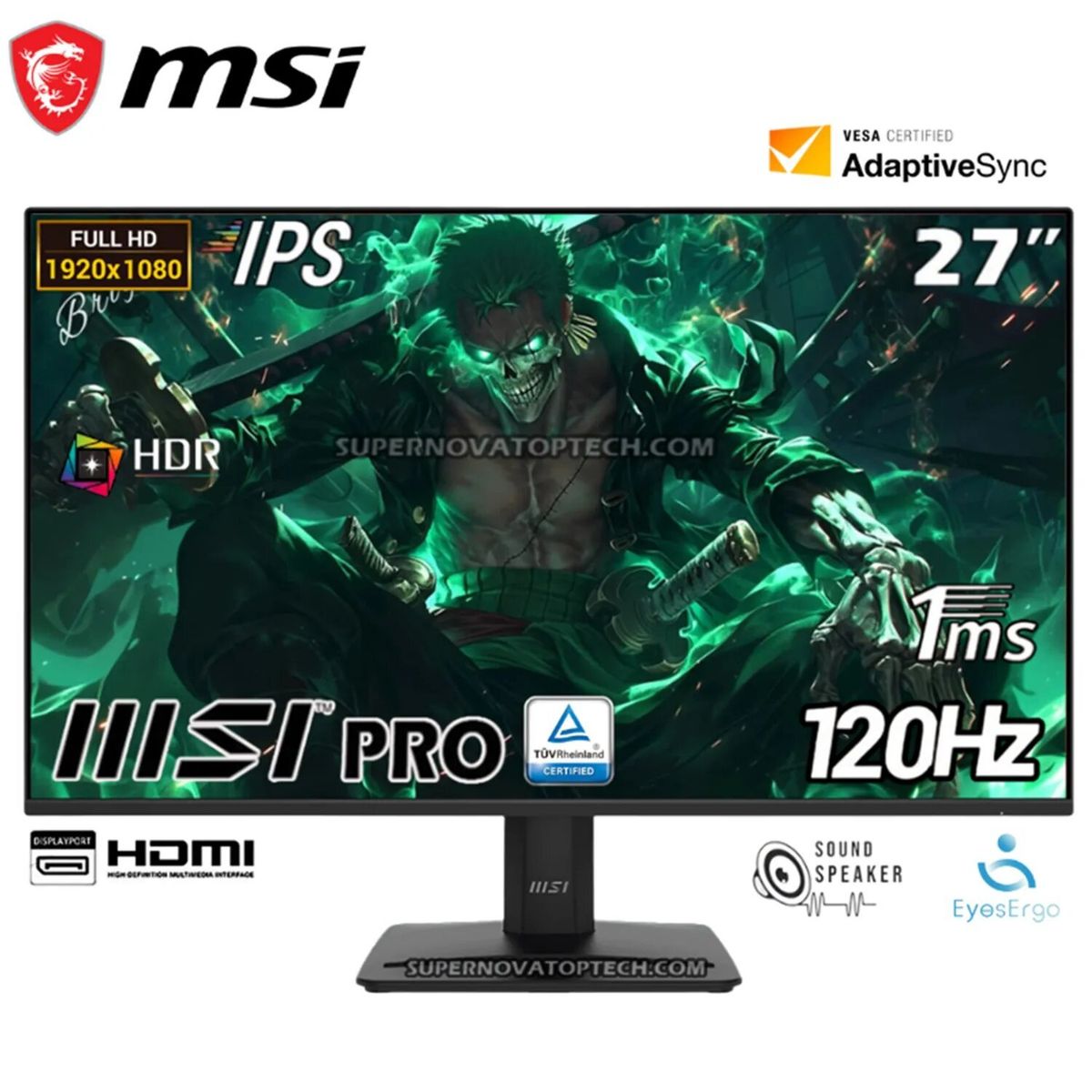 MSI - MONITOR MSI PRO MP275 E2 27 IPS FHD 120Hz 1ms Parlante