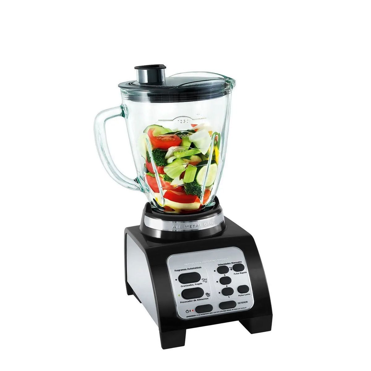 GENERICO - Licuadora FOSTERIER con Motor Reversible Vaso de Vidrio Templado Negro