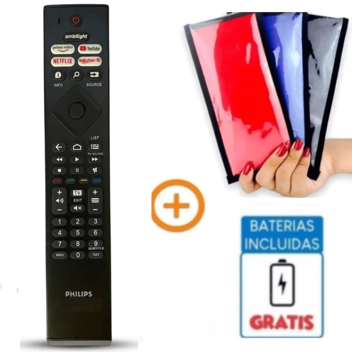 GENERICO - Control Remoto Genérico  Para Tv Philips Smart 2023 + funda