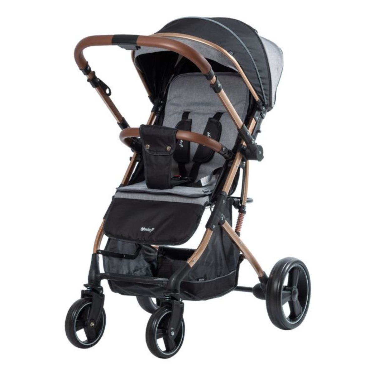 EBABY - Coche Maleta para bebé plegable extra acolchado Rudi Gris