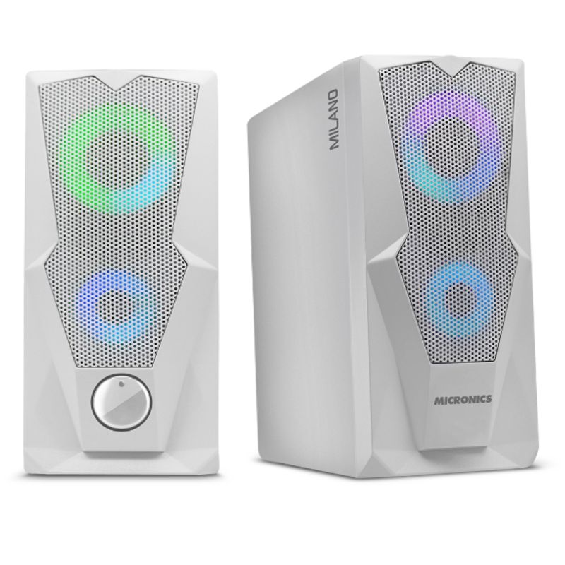 MICRONICS - Parlante CORSAY WHITE MIC S309-9W 2.0 RGB USB 2.0  MICRONICS