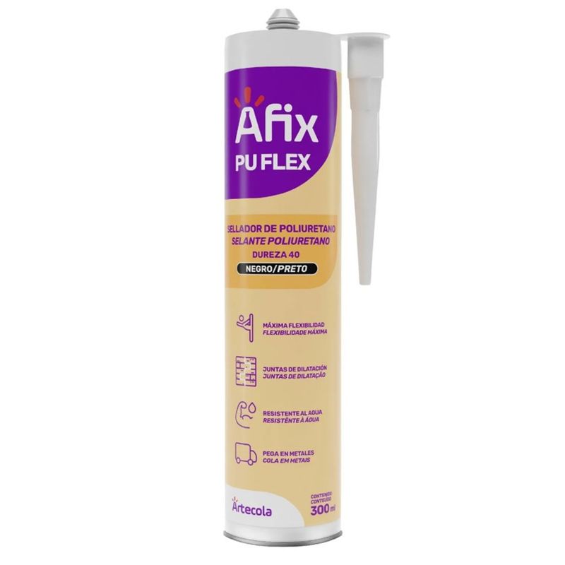 GENERICO - Adhesivo y Sellador de juntas Pu Flex - Negro 300 ml