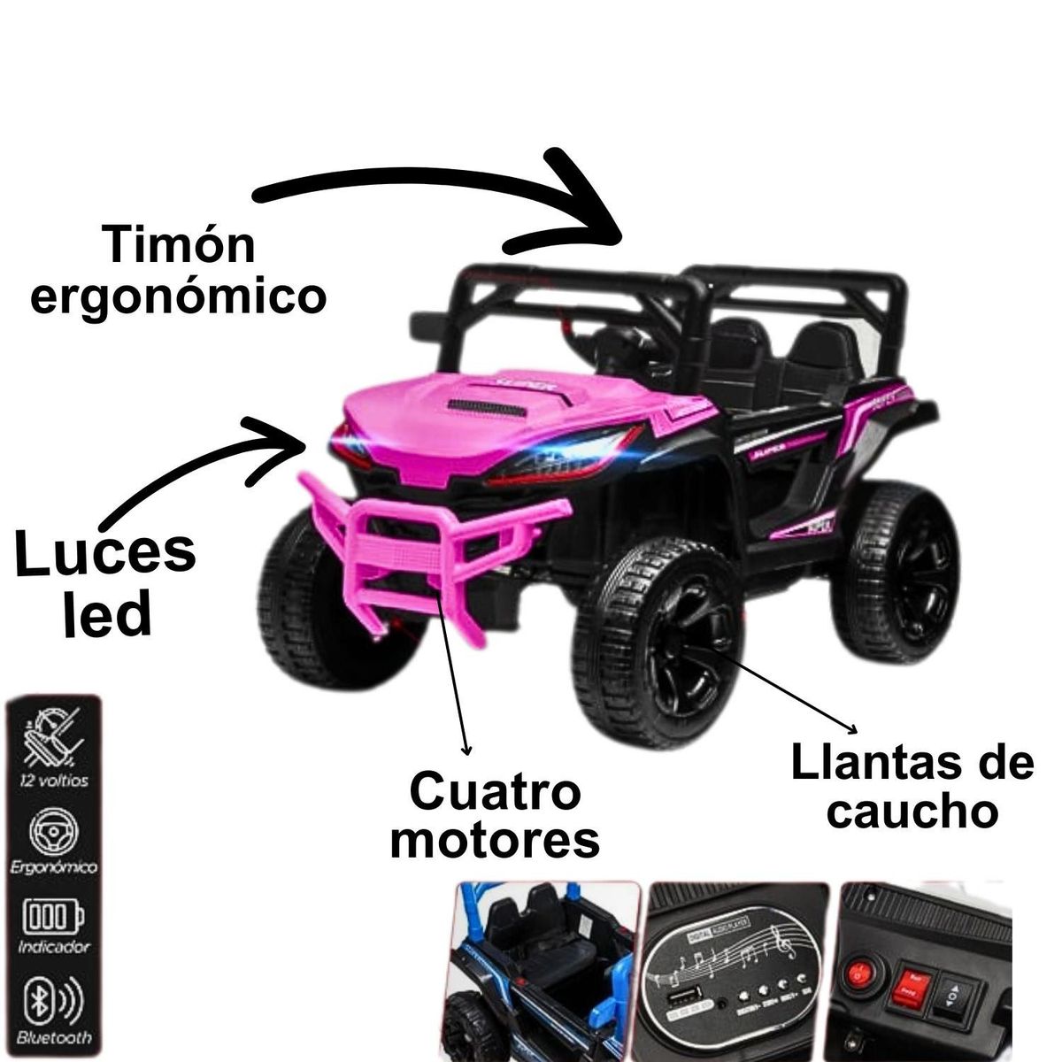 GENERICO - Coche Todo Terreno Bug Utv 12V Para Niñas