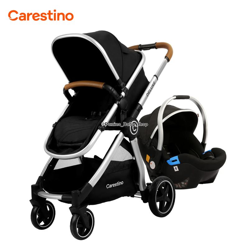 CARESTINO - Coche Travel System de Lujo CARESTINO  -DELUXE V2- Negro