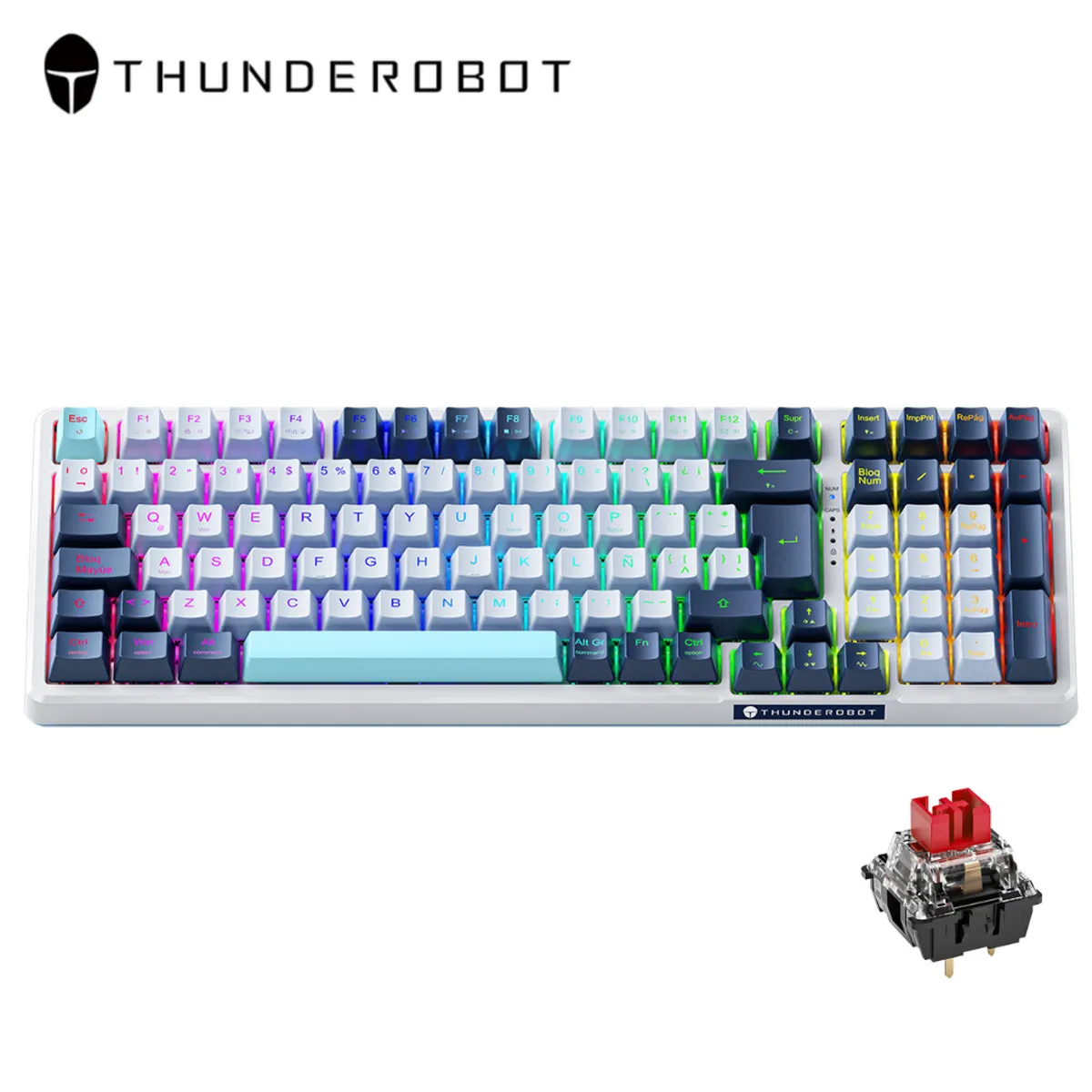 THUNDEROBOT - Teclado Mecánico Gamer Thunderobot K98 Gasket Switches Rojos Outemu