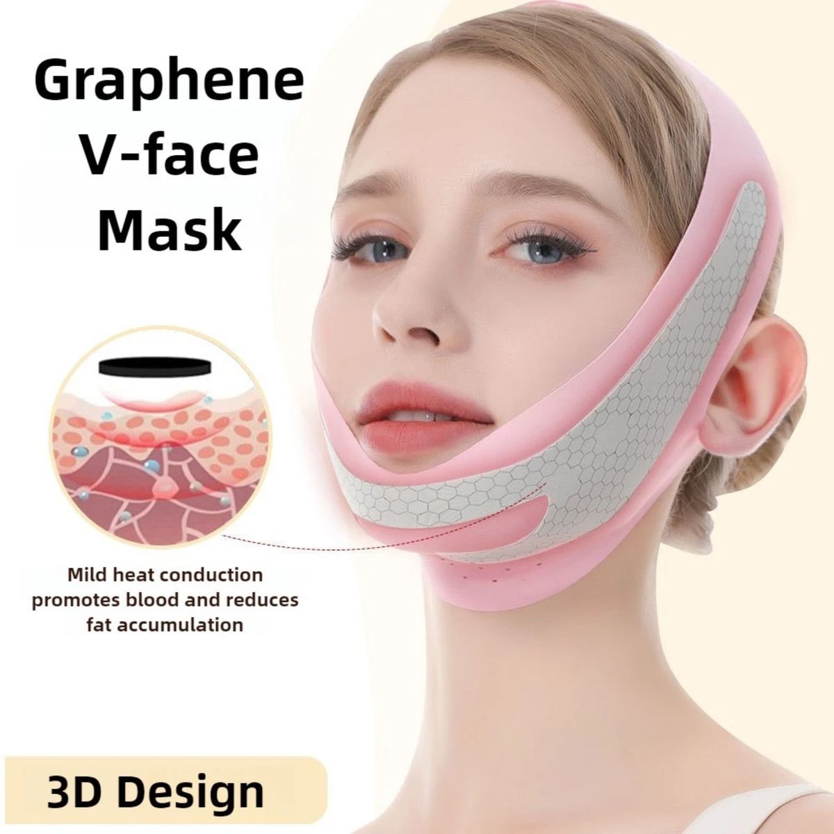 GENERICO - Faja Facial Mentonera Doble ajuste Control doble mentón papada Rosa