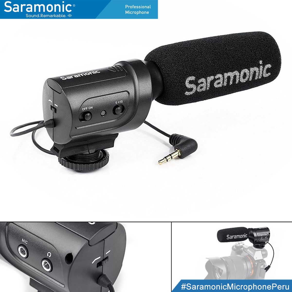 SARAMONIC - SARAMONIC - SR-M3 - Micrófono de Cañon Boom