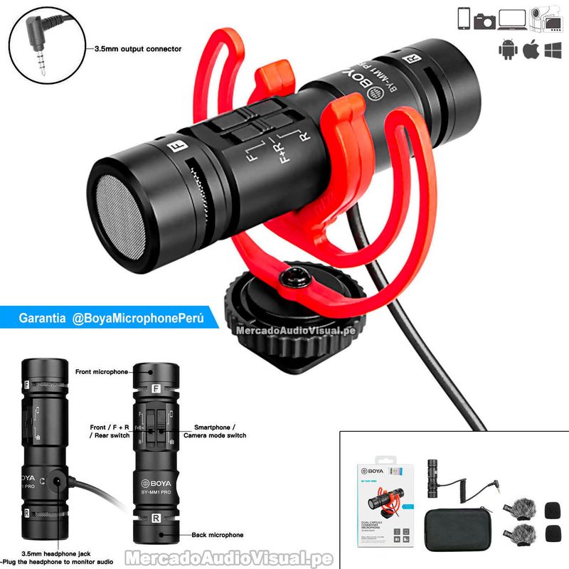 BOYA - BOYA BY-MM1 PRO - Micrófono de Cañon Boom para camaras SmartPhone