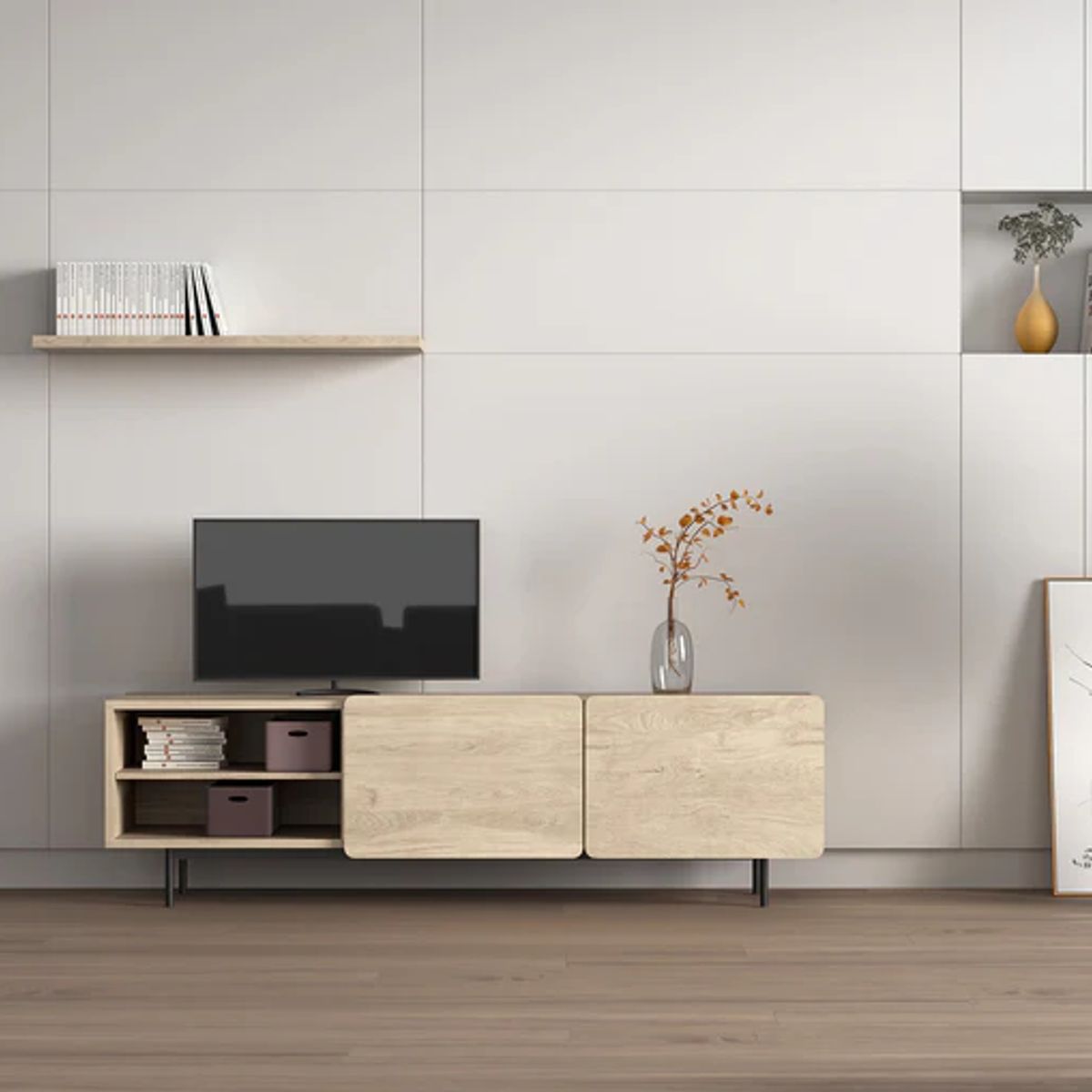 R&R MUEBLES - Mueble de TV 55 Yuina  Marrón R&R MUEBLES