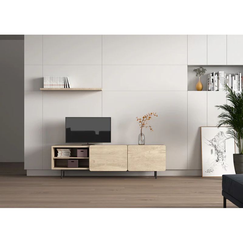 R&R MUEBLES - Mueble de TV 55 Yuina  Marrón R&R MUEBLES