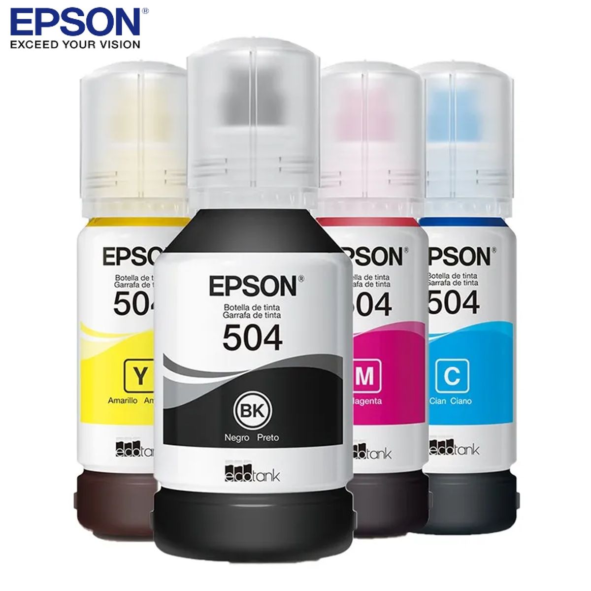 EPSON - Tinta Epson T504 CMYBK 4 Botellas Alto Rendimiento