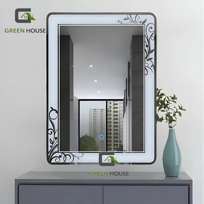 GREEN HOUSE - ELEGANTE ESPEJO LED 3 TIEMPOS TOUCH RETANGULAR DE 60x80 CM