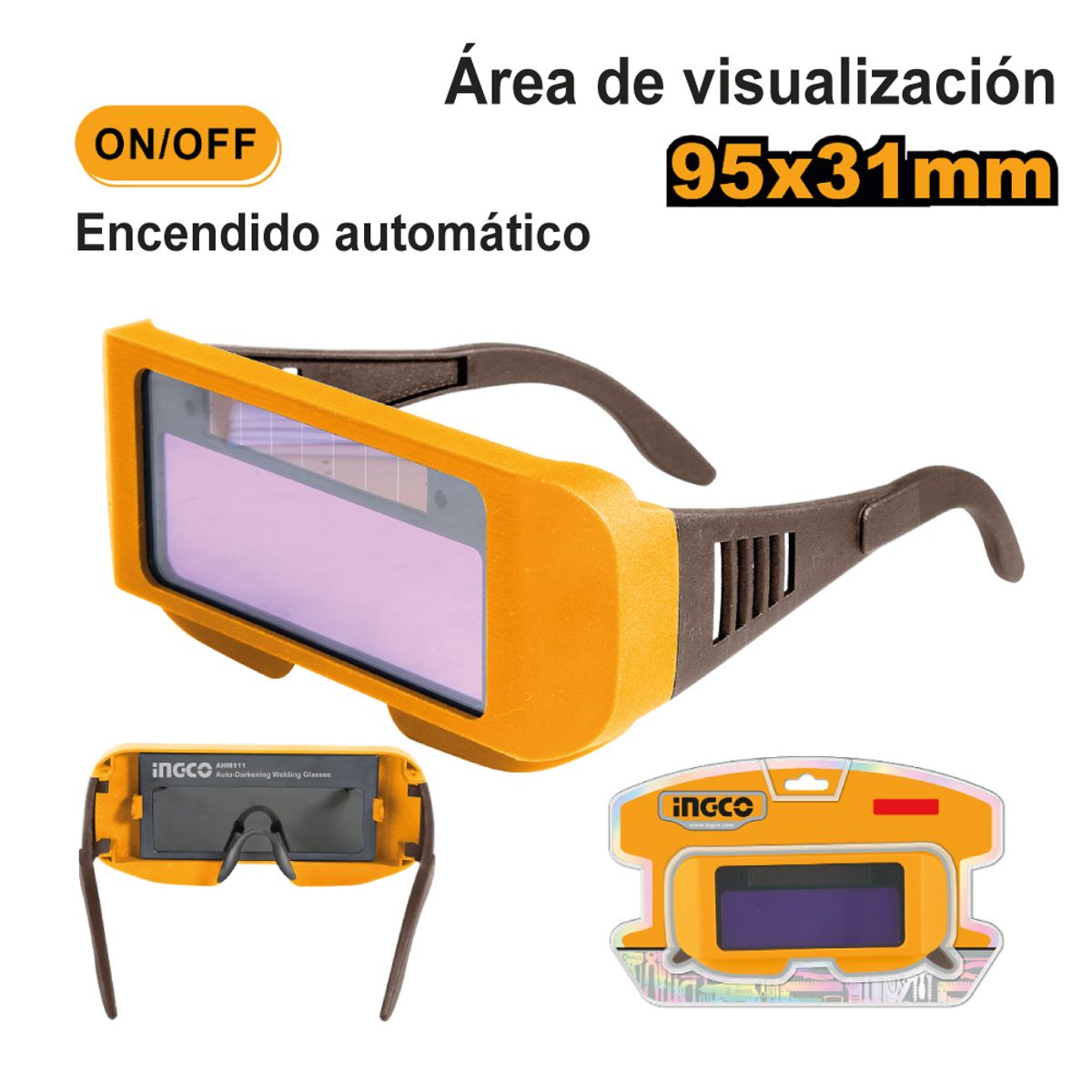 INGCO TOOLS - LENTES PARA SOLDAR AUTOMÁTICO FOTOSENSIBLE INGCO AHM111
