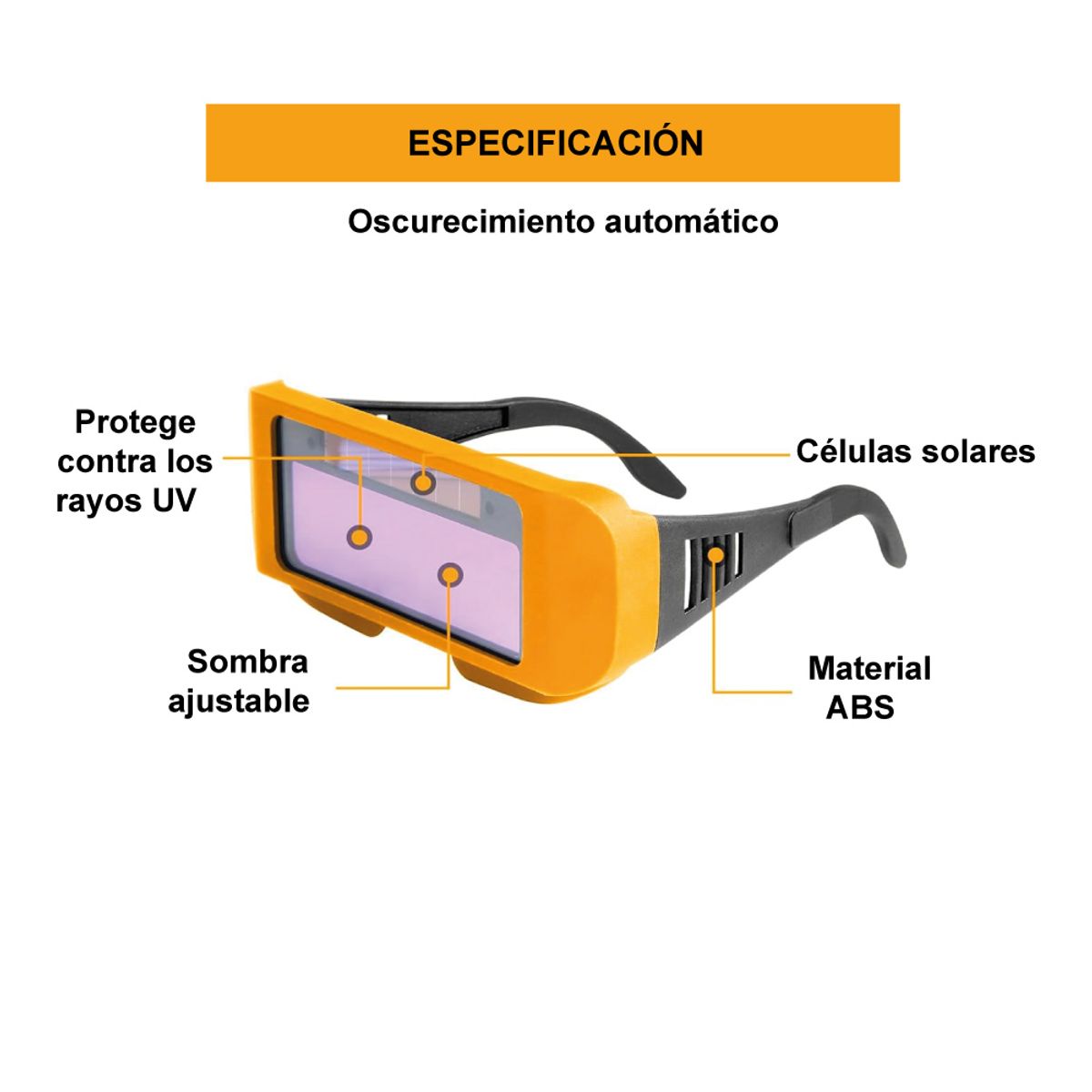 INGCO TOOLS - LENTES PARA SOLDAR AUTOMÁTICO FOTOSENSIBLE INGCO AHM111