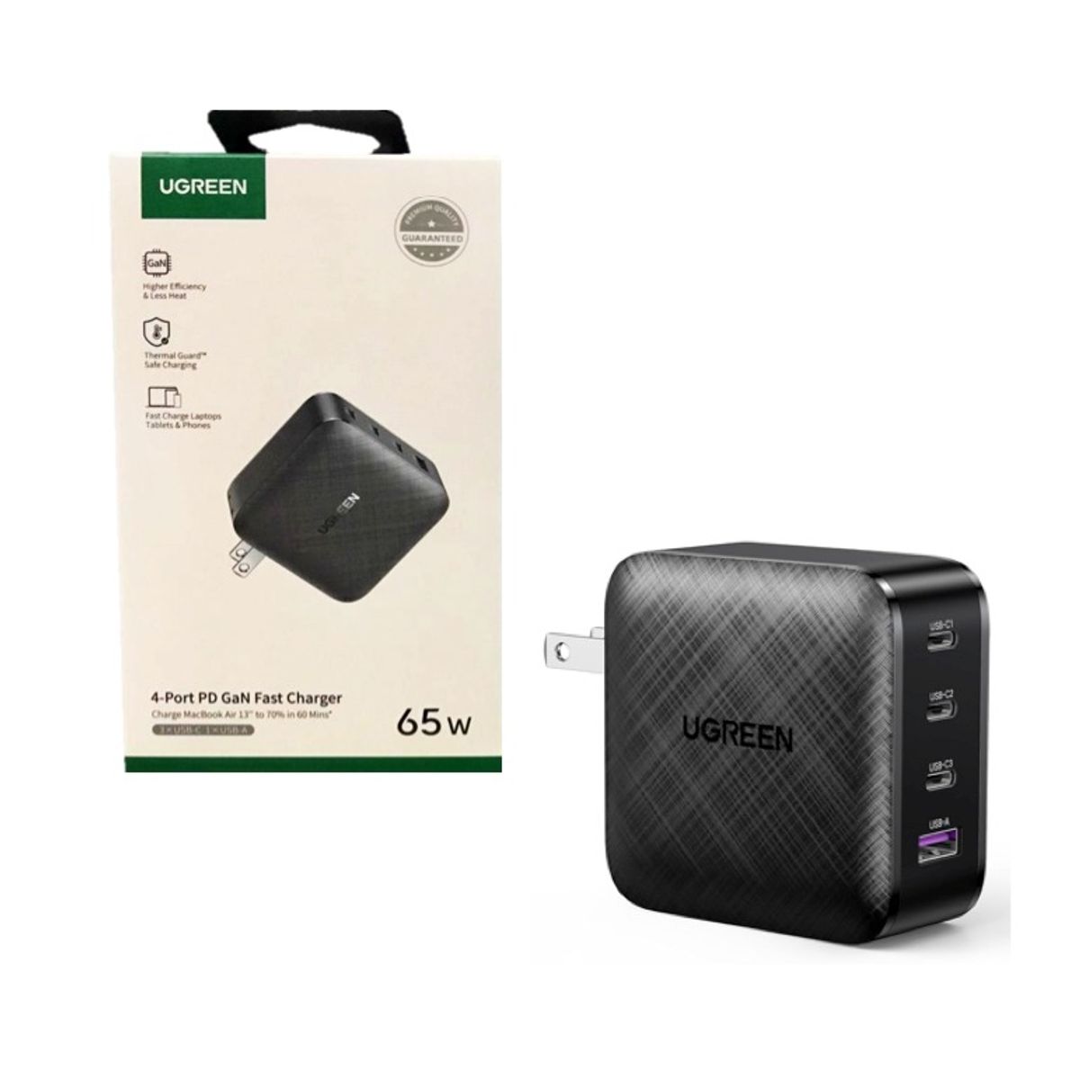 UGREEN - Cubo de Carga de 4 Puertos Original 65W