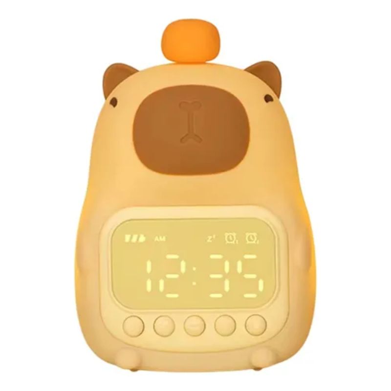GENERICO - Lámpara Capybara Con Reloj Y Alarma Usb Luz Nocturna Led