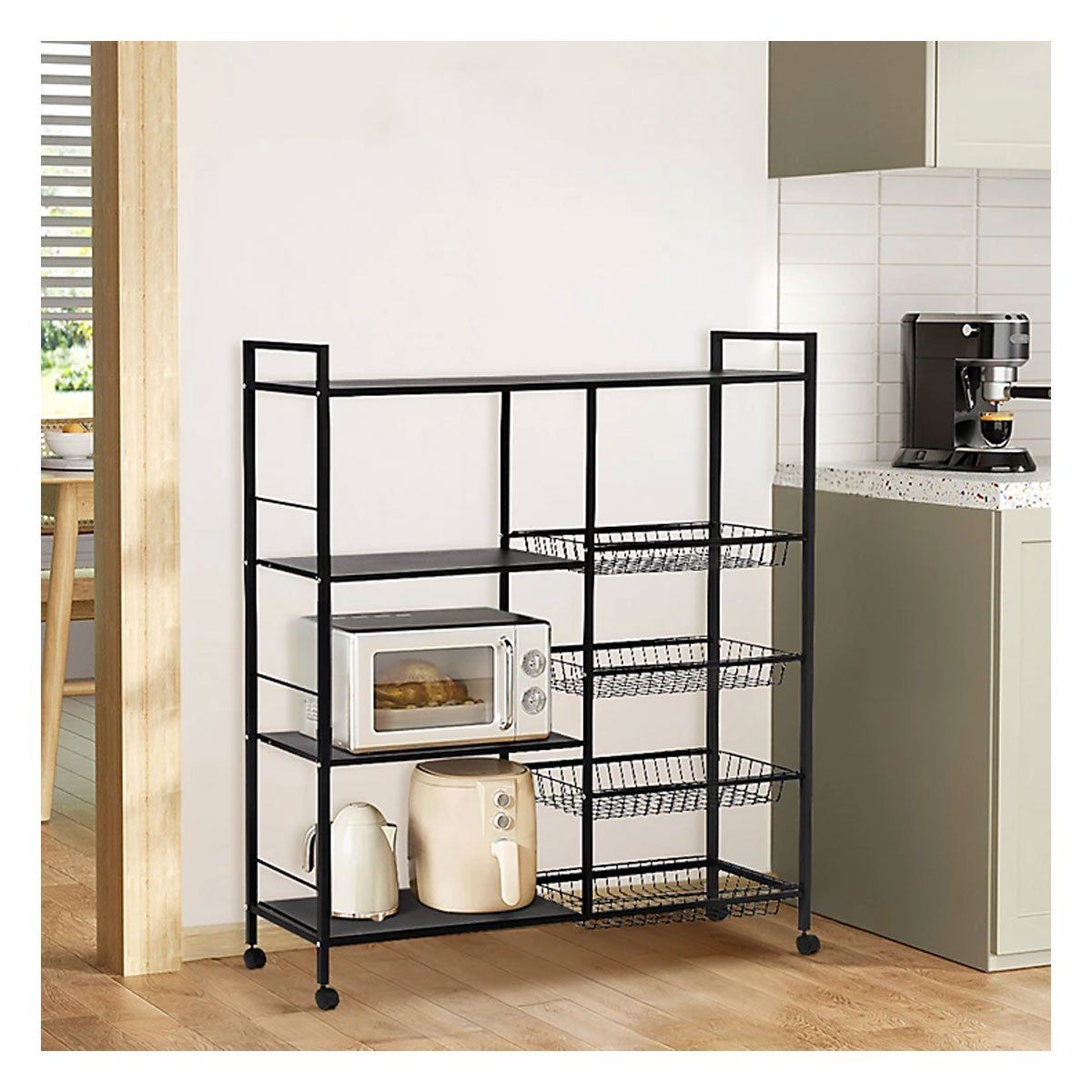 GRETAIL - Estante Organizador Verdulero Frutero Microondas 90cm 5 Niveles Ruedas MY010