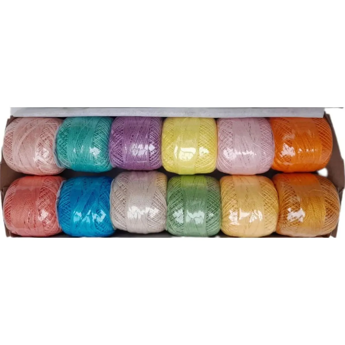 GENERICO - 12 Hilos Perlé Colores Pastel Hilo Para Bordar, Algodón