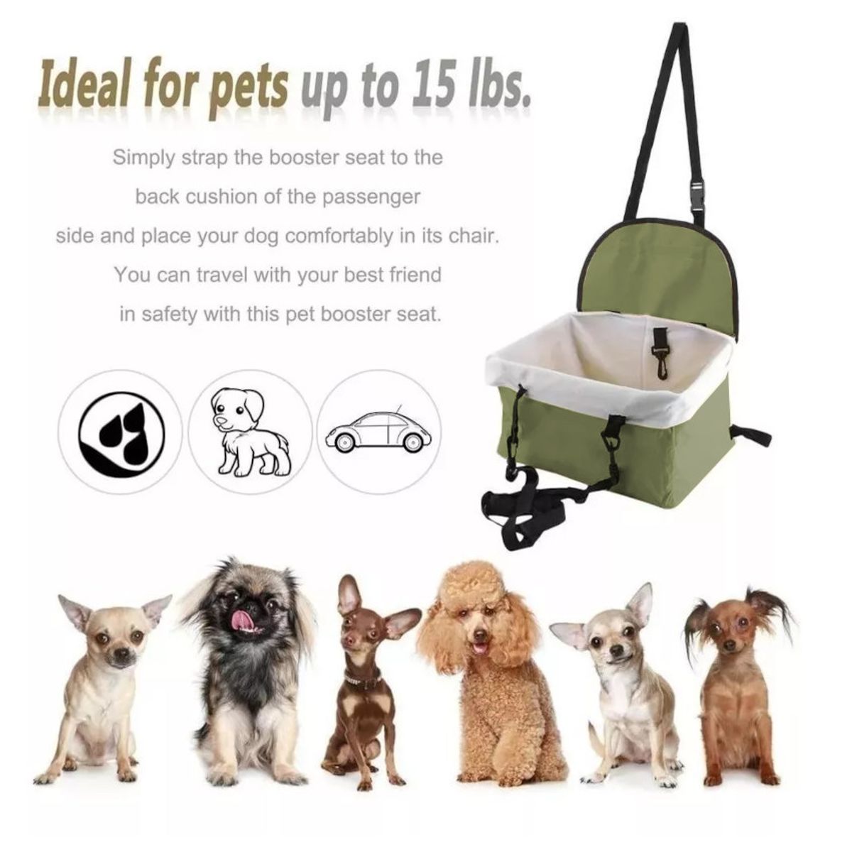 GENERICO - Cubre Asiento Plegable Transporte Mascotas auto perros gato