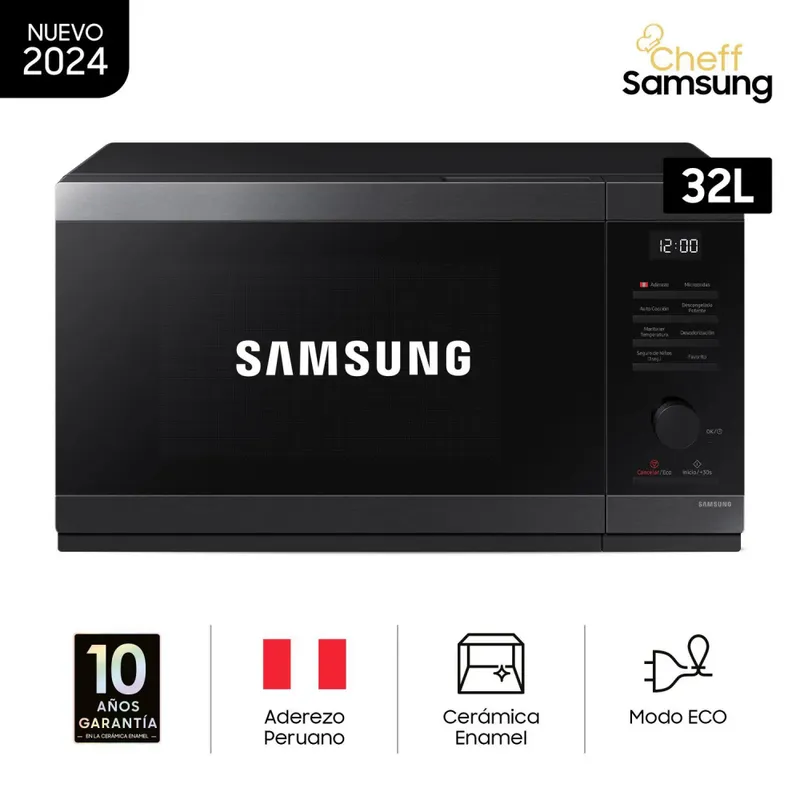 SAMSUNG - Microondas Samsung 32L MS32DG4504AGPE con Cocción al Vapor