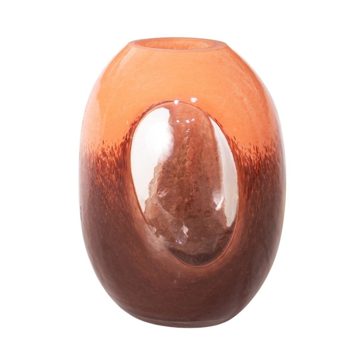 PANADECOR - Florero Panadecor Ovalado Con Degradado Brillante De Vidrio 20Cm