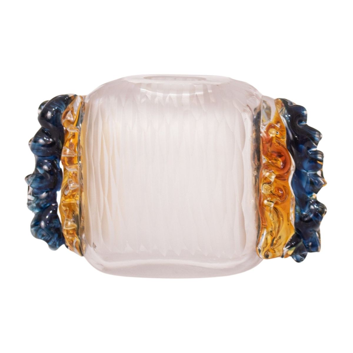 PANADECOR - Florero Panadecor De Vidrio Transparente Con Relieves Artísticos 12Cm