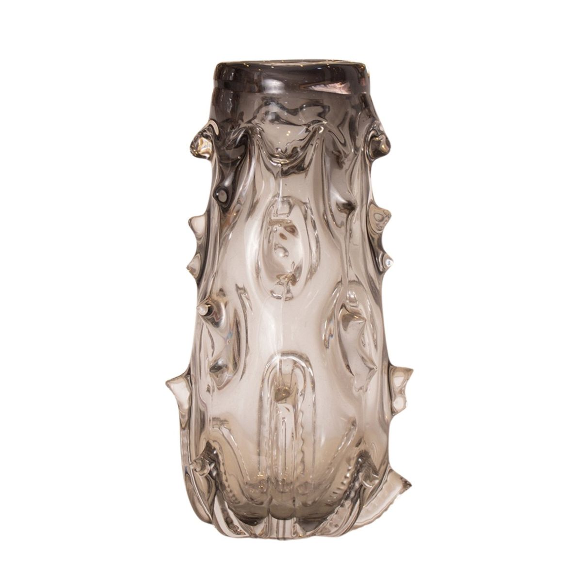 PANADECOR - Florero Panadecor De Vidrio Estilo Murano Oscuro Texturizado 29Cm