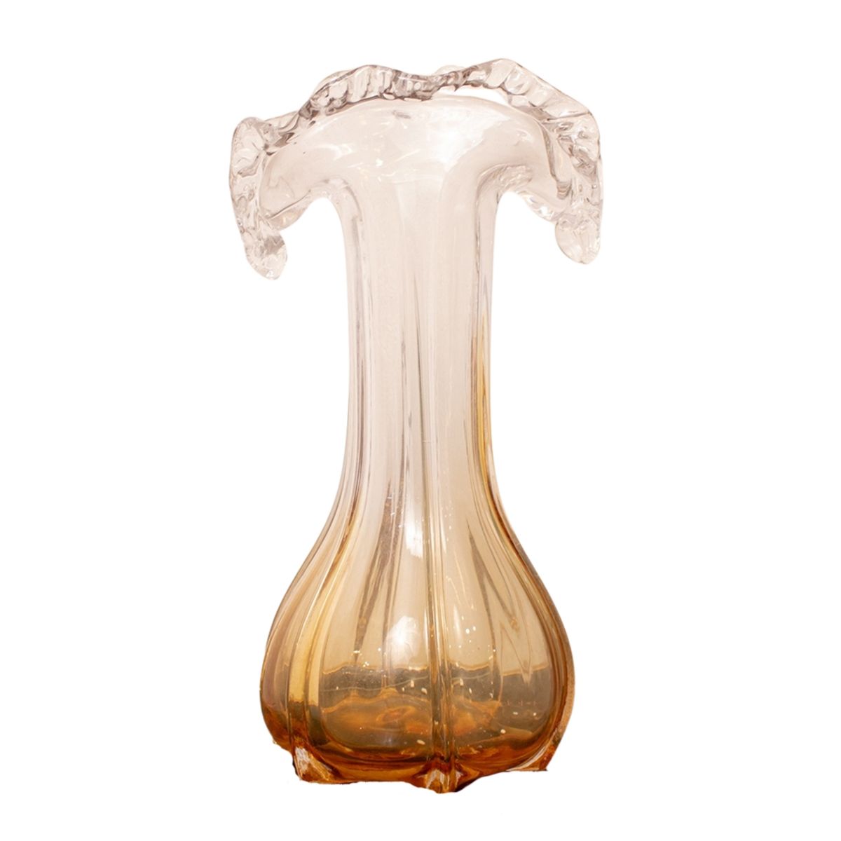 PANADECOR - Florero Panadecor De Vidrio Estilo Murano Ámbar Degradado 30Cm