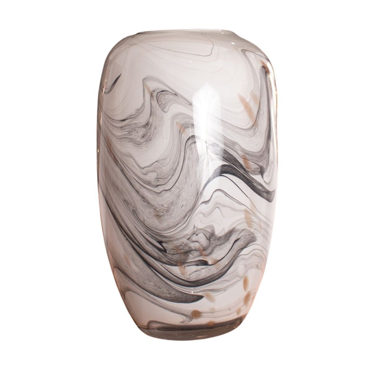 PANADECOR - Florero Panadecor De Vidrio Estilo Murano Gris Azulado 34Cm