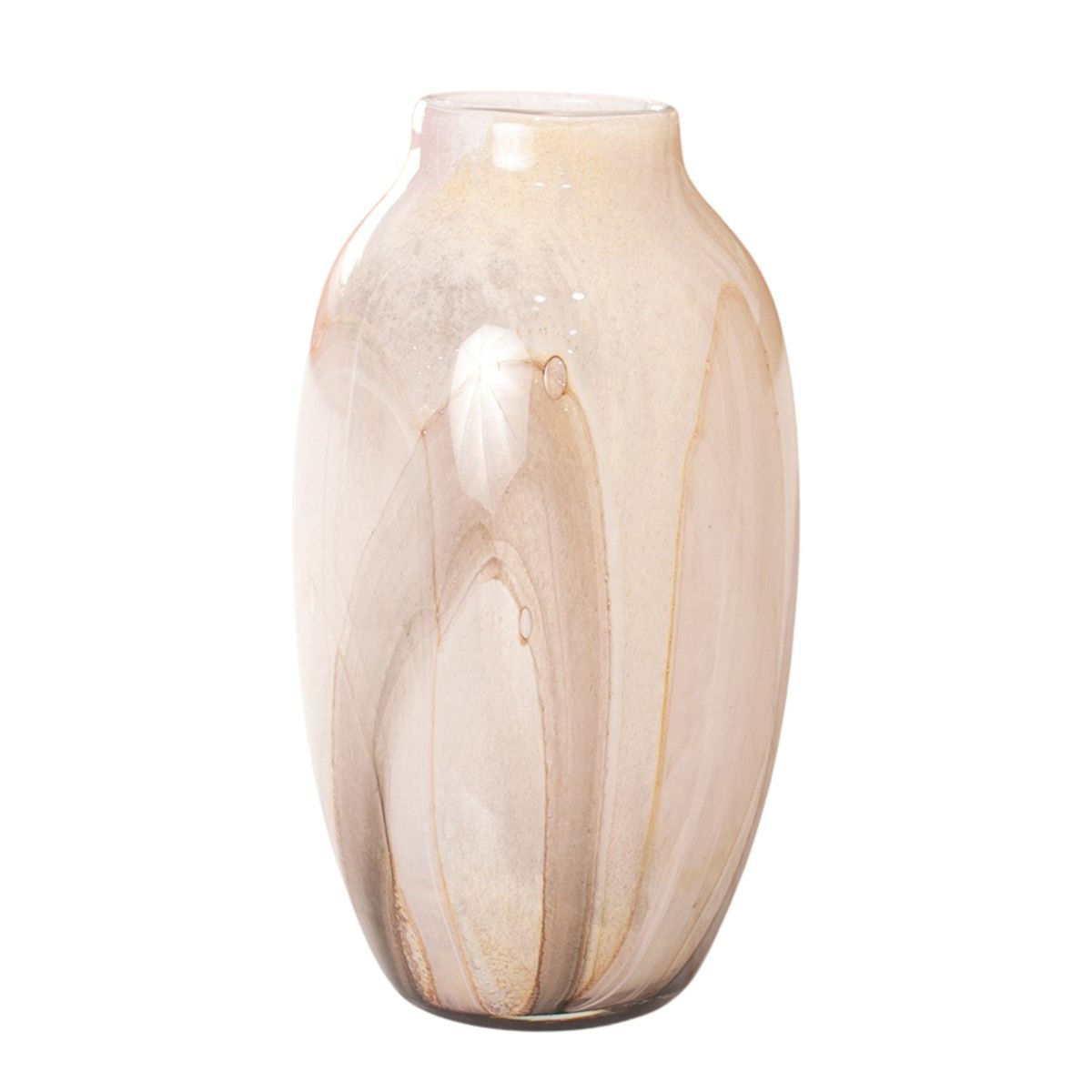 PANADECOR - Florero Panadecor De Vidrio Estilo Murano Beige 34Cm