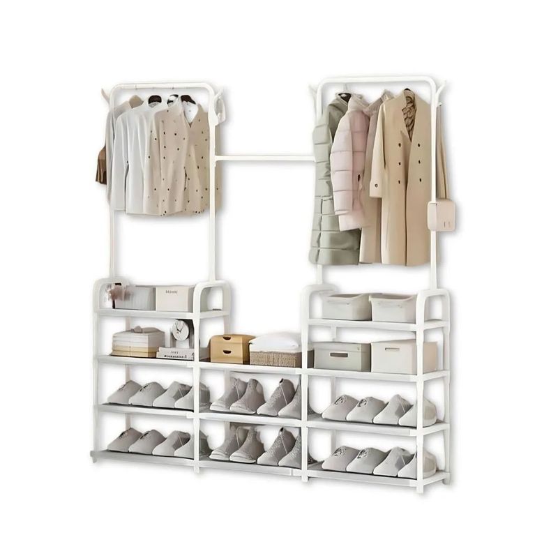 GRETAIL - Perchero Colgador Organizador Estante Ropa 3 Cuerpos AJ330666 Blanco