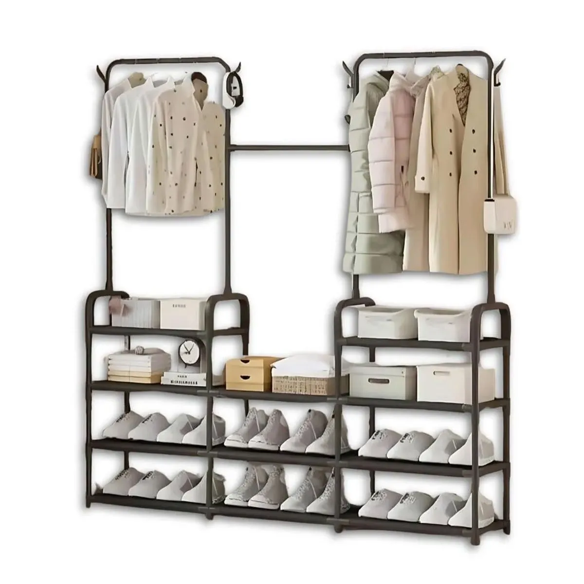 GRETAIL - Perchero Colgador Organizador Estante Ropa 3 Cuerpos AJ330666 Negro