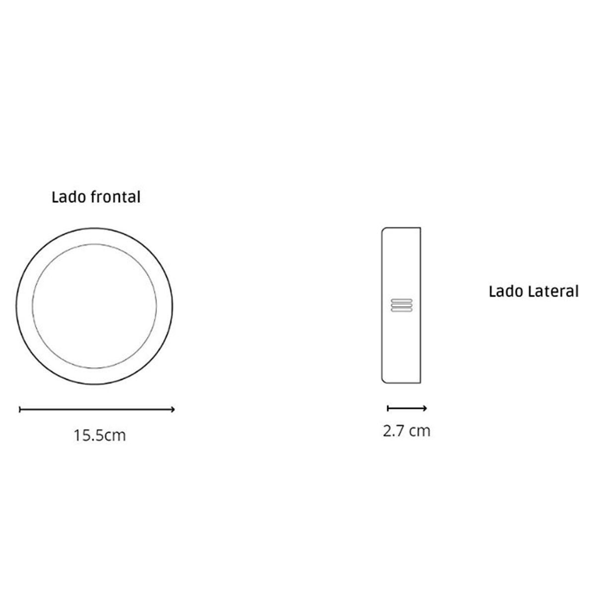 GENERICO - Panel Led Redondo Acerado 15W 1125Lm Luz Fría