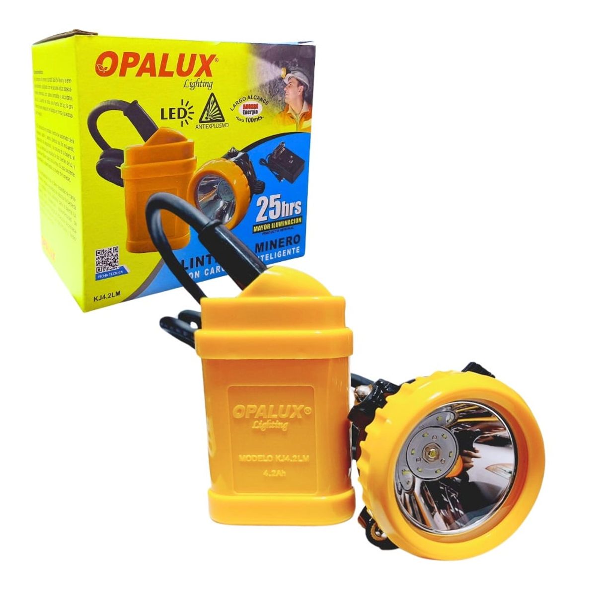 OPALUX - Linterna Minero Kj42lm Opalux 25hrs Con Cargador