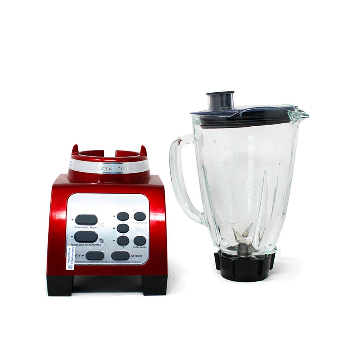 GENERICO - Licuadora FOSTERIER con Motor Reversible Vaso de Vidrio Templado Rojo